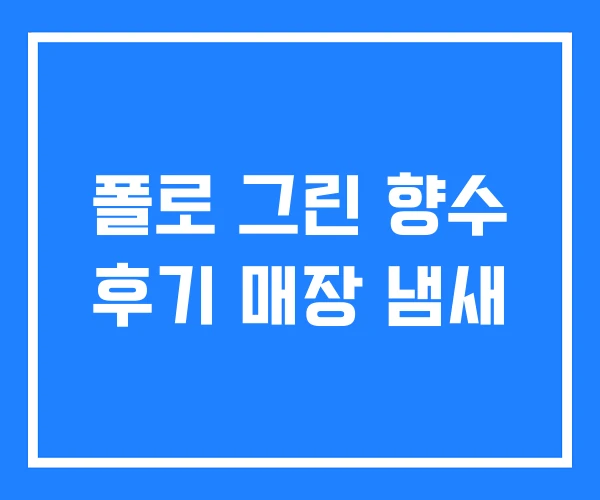 폴로 그린 향수 후기 매장 냄새