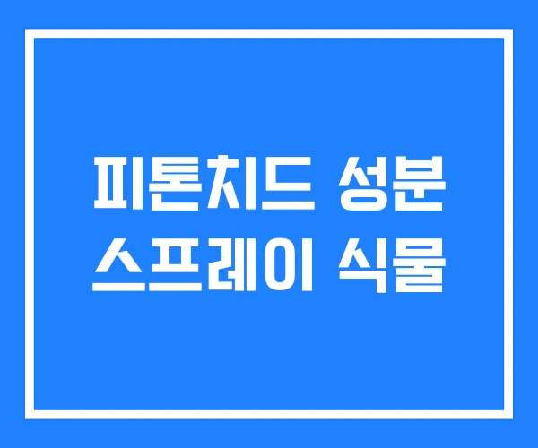피톤치드 성분 스프레이 식물