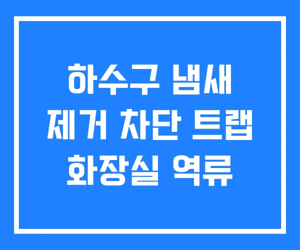 하수구 냄새 제거 차단 트랩 화장실 역류