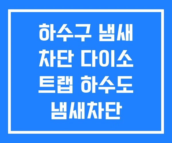 하수구 냄새 차단 다이소 트랩 하수도 냄새차단