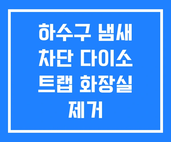 하수구 냄새 차단 다이소 트랩 화장실 제거
