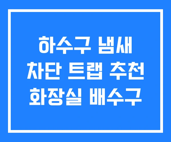 하수구 냄새 차단 트랩 추천 화장실 배수구