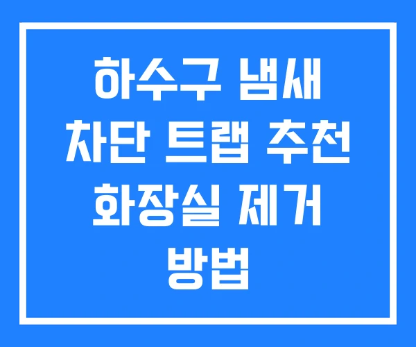 하수구 냄새 차단 트랩 추천 화장실 제거 방법