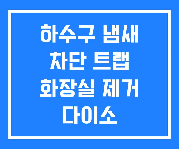 하수구 냄새 차단 트랩 화장실 제거 다이소
