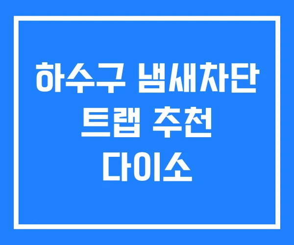 하수구 냄새차단 트랩 추천 다이소