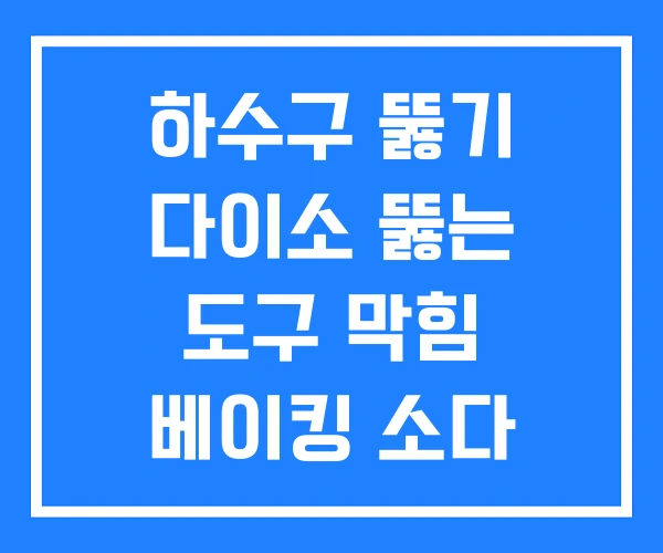 하수구 뚫기 다이소 뚫는 도구 막힘 베이킹 소다