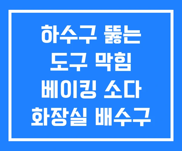 하수구 뚫는 도구 막힘 베이킹 소다 화장실 배수구 다이소