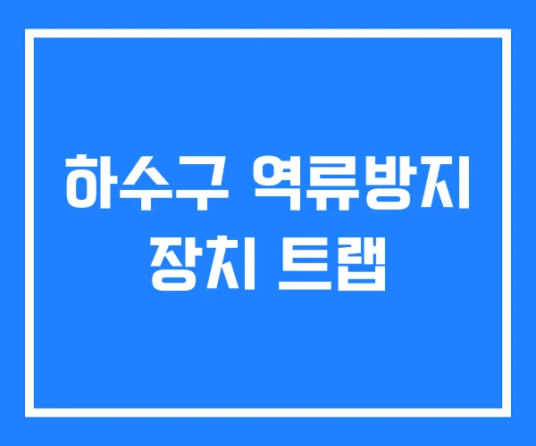 하수구 역류방지 장치 트랩 하수구 역류방지 장치 트랩