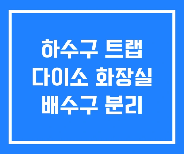 하수구 트랩 다이소 화장실 배수구 분리