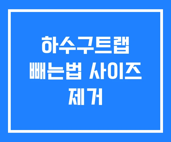 하수구트랩 빼는법 사이즈 제거