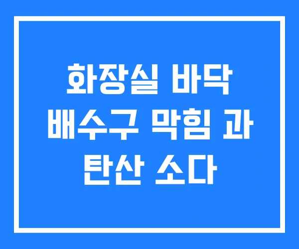 화장실 바닥 배수구 막힘 과 탄산 소다