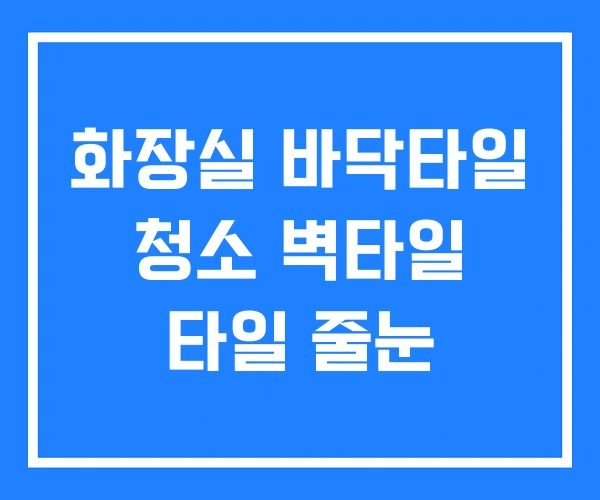 화장실 바닥타일 청소 벽타일 타일 줄눈