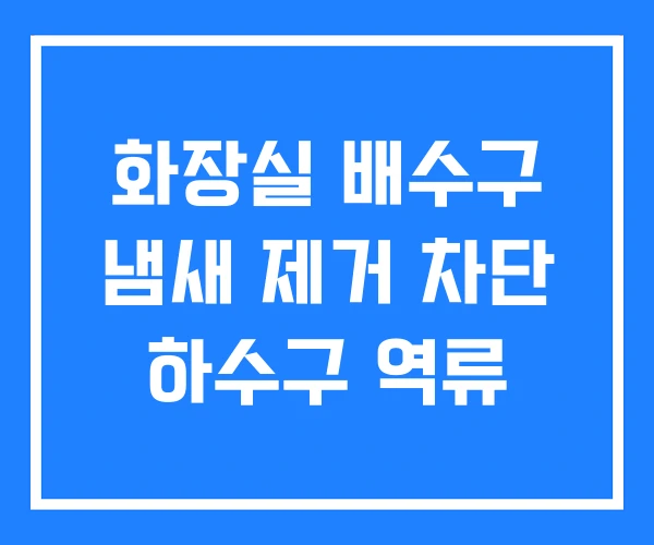 화장실 배수구 냄새 제거 차단 하수구 역류