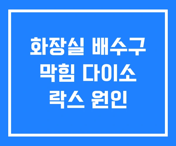 화장실 배수구 막힘 다이소 락스 원인