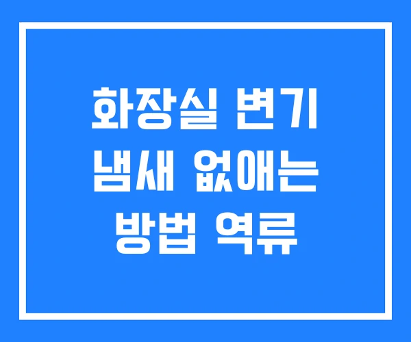 화장실 변기 냄새 없애는 방법 역류
