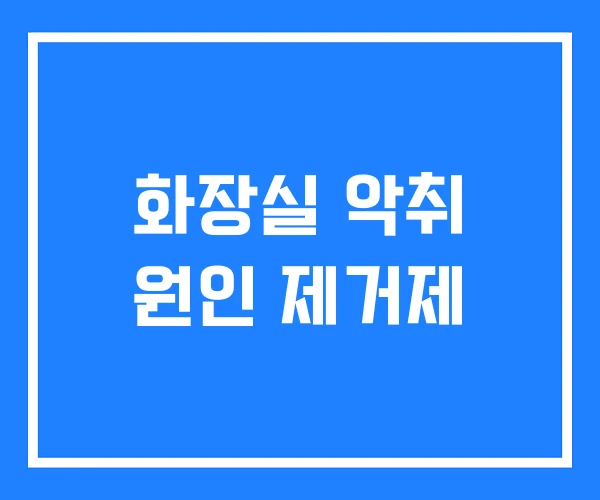 화장실 악취 원인 제거제 화장실 악취 원인 제거제