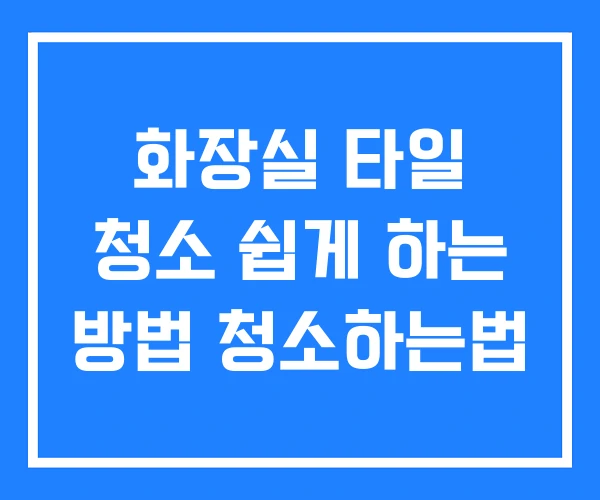 화장실 타일 청소 쉽게 하는 방법 청소하는법 화장실 타일 청소 쉽게 하는 방법 청소하는법